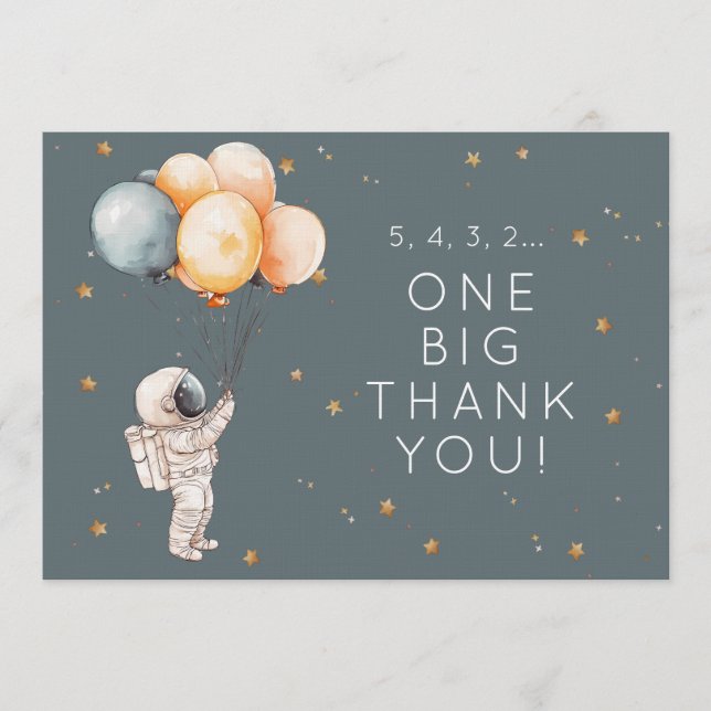 Tarjeta de agradecimiento para el primer cumpleaño (Anverso)