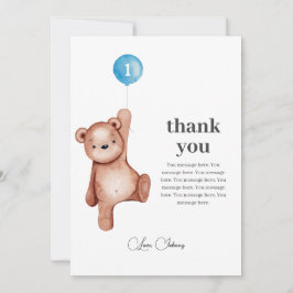 Tarjeta de agradecimiento para el primer cumpleaño