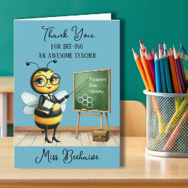 Tarjeta de agradecimiento para el profesor abeja c