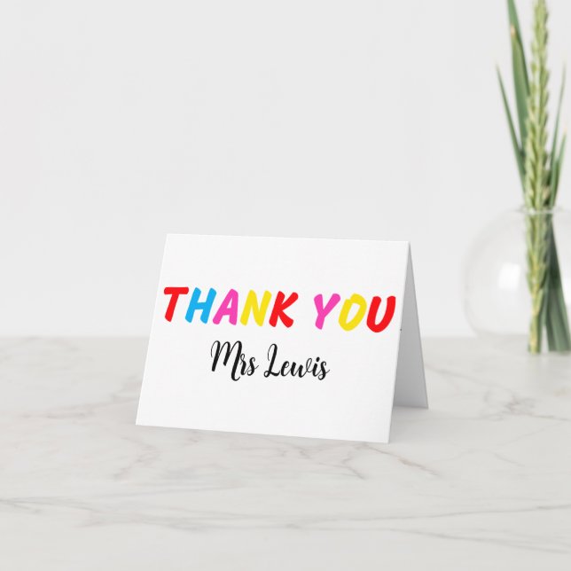 Tarjeta de agradecimiento para el profesor, regalo (Anverso)