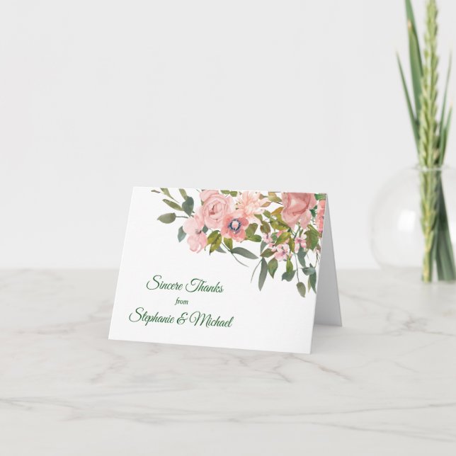 Tarjeta de agradecimiento para el Rosa de Boda Flo (Anverso)
