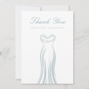 Tarjeta de agradecimiento para el vestido de Boda 
