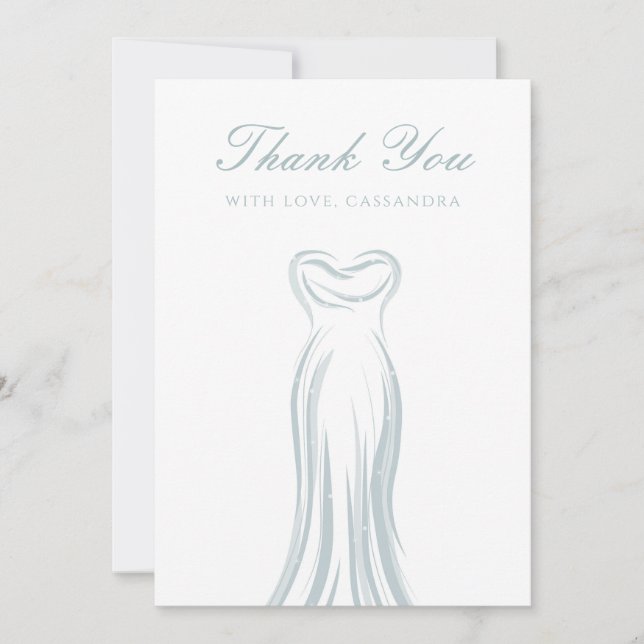 Tarjeta de agradecimiento para el vestido de Boda  (Anverso)