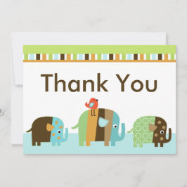 Tarjeta de agradecimiento para elefantes africanos
