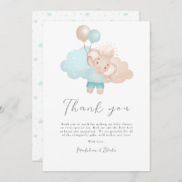 Tarjeta de agradecimiento para Elephant Baby Boy B