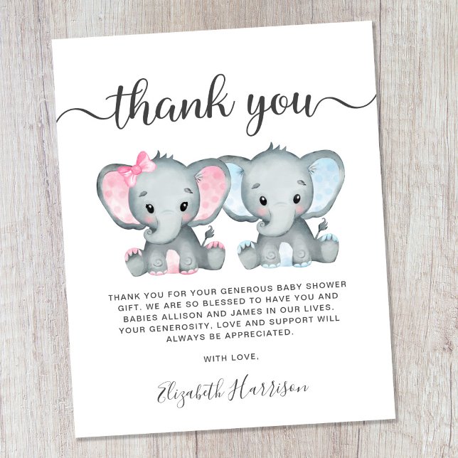 Tarjeta de agradecimiento para Elephant Twant Baby (Subido por el creador)