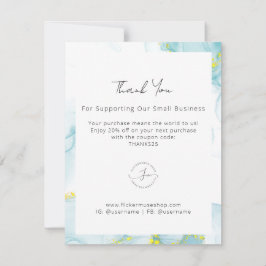 Tarjeta de agradecimiento para empresa de acuarela