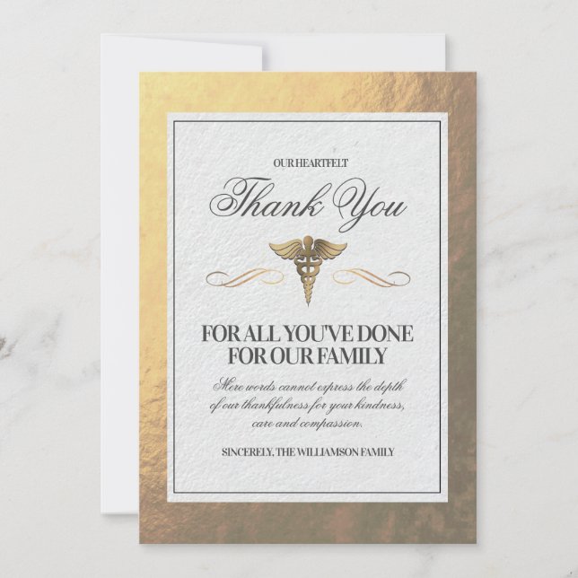 Tarjeta de agradecimiento para enfermera (Anverso)