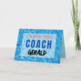 Tarjeta de agradecimiento para entrenador de natac