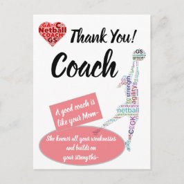 Tarjeta de agradecimiento para entrenador de netba