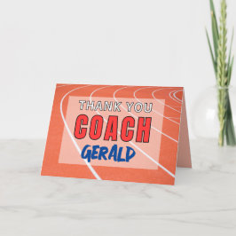 Tarjeta de agradecimiento para entrenador de pista