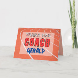 Tarjeta de agradecimiento para entrenador de pista