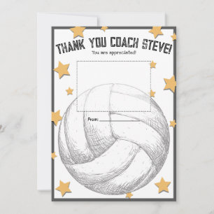 Tarjeta de agradecimiento para entrenador de volei