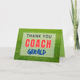 Tarjeta de agradecimiento para entrenador deportiv