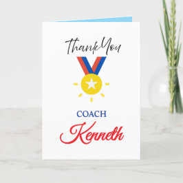 Tarjeta de agradecimiento para entrenador deportiv