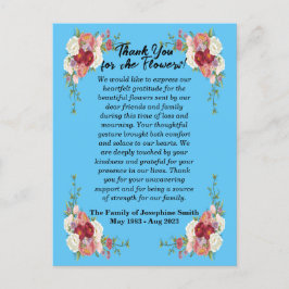 Tarjeta de agradecimiento para enviar flores despu