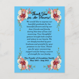 Tarjeta de agradecimiento para enviar flores despu