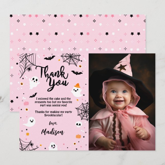 Tarjeta de agradecimiento para Fantasma Rosa de Ha (Anverso / Reverso)