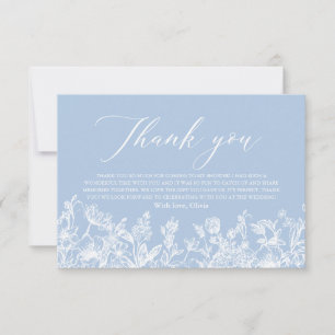 Tarjeta de agradecimiento para fiesta de boda flor