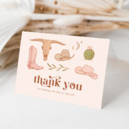 Tarjeta de agradecimiento para fiesta de boda rosa