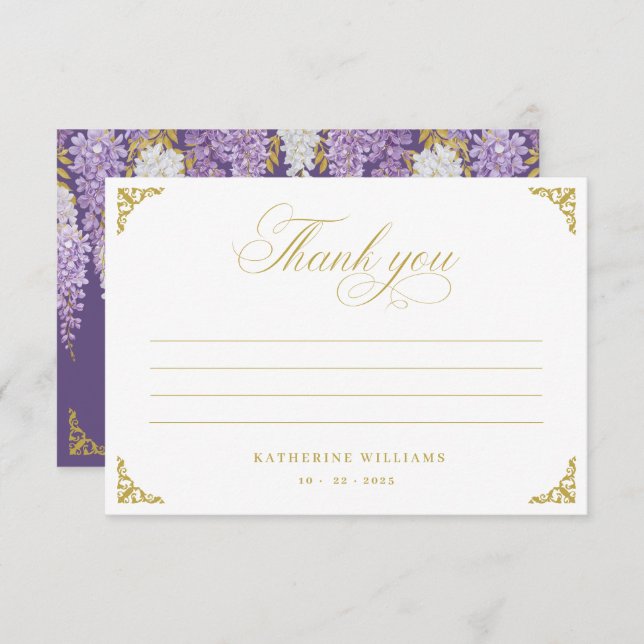 Tarjeta de agradecimiento para fiesta de boda vint (Anverso / Reverso)