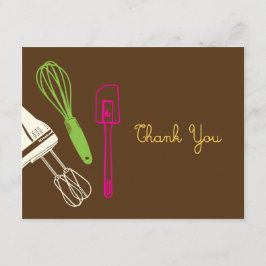 Tarjeta de agradecimiento para fiesta de cocina
