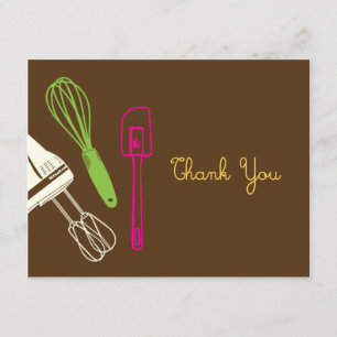 Tarjeta de agradecimiento para fiesta de cocina