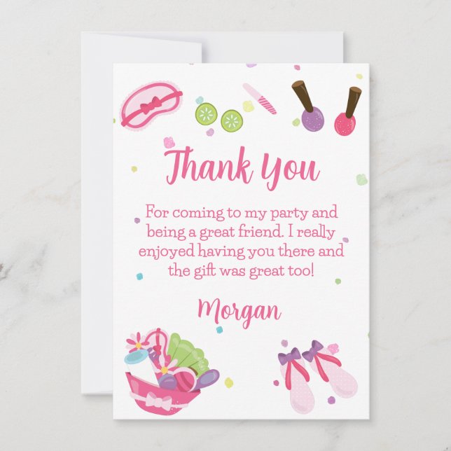 Tarjeta de agradecimiento para fiesta de cumpleaño (Anverso)