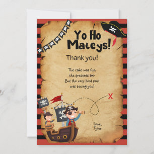 Tarjeta de agradecimiento para fiesta de cumpleaño