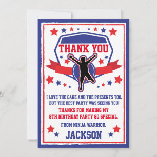 Tarjeta de agradecimiento para fiesta de cumpleaño