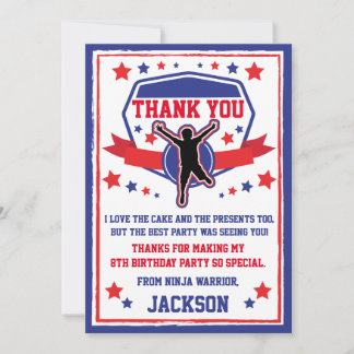 Tarjeta de agradecimiento para fiesta de cumpleaño