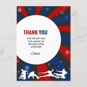 Tarjeta de agradecimiento para fiesta de cumpleaño