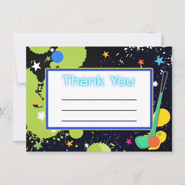 Tarjeta de agradecimiento para fiesta de cumpleaño (Anverso)