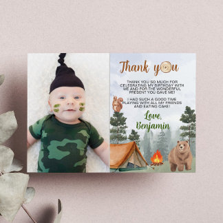 Tarjeta de agradecimiento para fiesta de cumpleaño