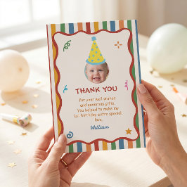 Tarjeta de agradecimiento para fiesta de cumpleaño