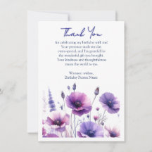 Tarjeta de agradecimiento para fiesta de cumpleaño