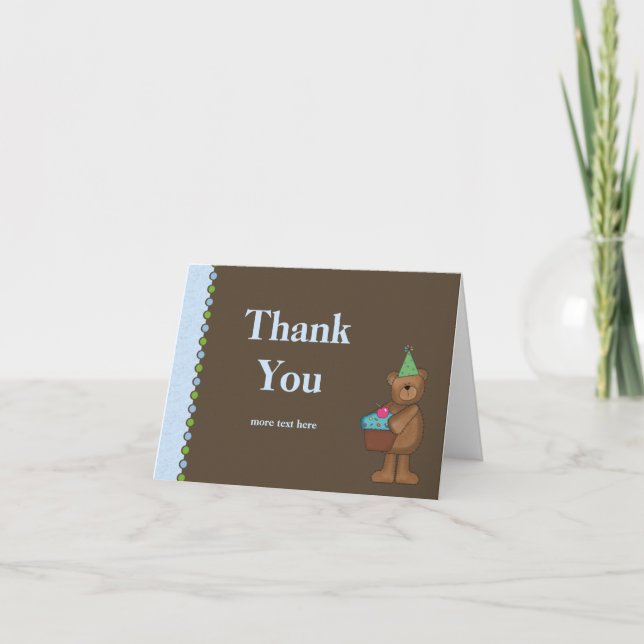Tarjeta de agradecimiento para fiesta de cumpleaño (Anverso)