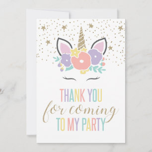 Tarjeta de agradecimiento para fiesta de cumpleaño