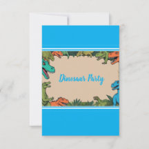 Tarjeta de agradecimiento para fiesta de dinosauri