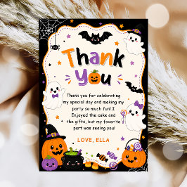 Tarjeta de agradecimiento para fiesta de Halloween