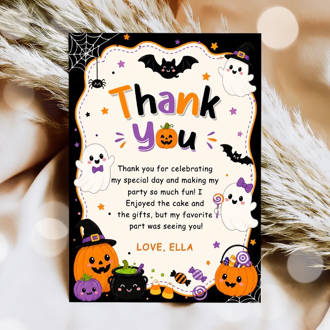 Tarjeta de agradecimiento para fiesta de Halloween (Subido por el creador)