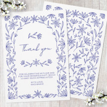 Tarjeta de agradecimiento para fiesta de novia flo