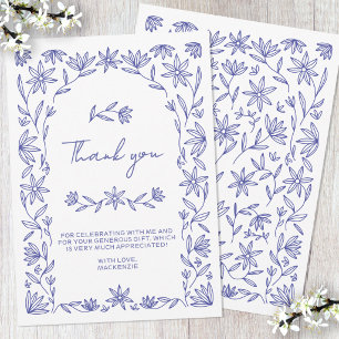 Tarjeta de agradecimiento para fiesta de novia flo