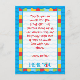 Tarjeta de agradecimiento para fiesta de piscina p