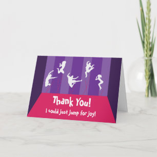Tarjeta de agradecimiento para Fiesta de Trampolin