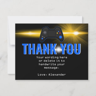 Tarjeta de agradecimiento para fiesta de videojueg
