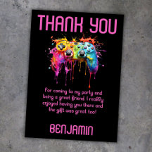Tarjeta de agradecimiento para fiesta de videojueg