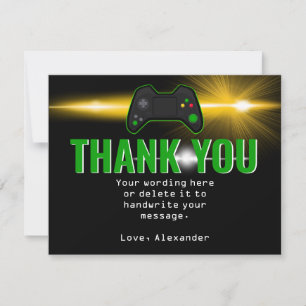 Tarjeta de agradecimiento para fiesta de videojueg