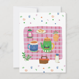 Tarjeta de agradecimiento para fiesta del té