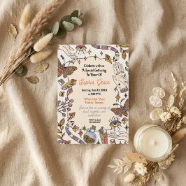 Tarjeta de agradecimiento para fiesta mística boho